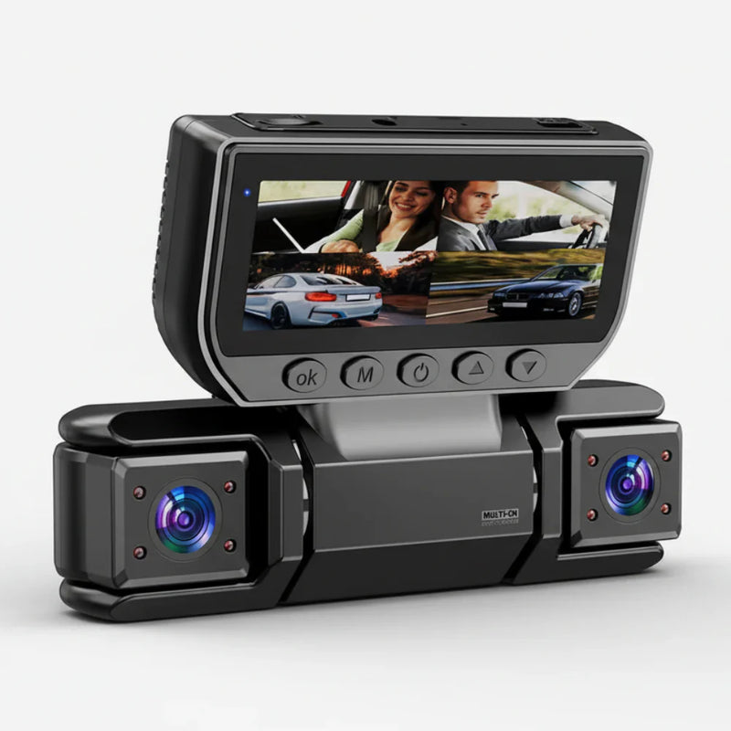Dashcam System with 4 Cameras and WiFi for 360 Degree Security in Car