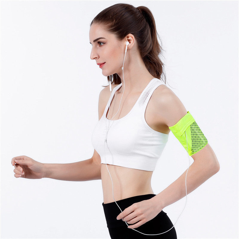 Stretch Phone Armband with Dual Pockets for Running