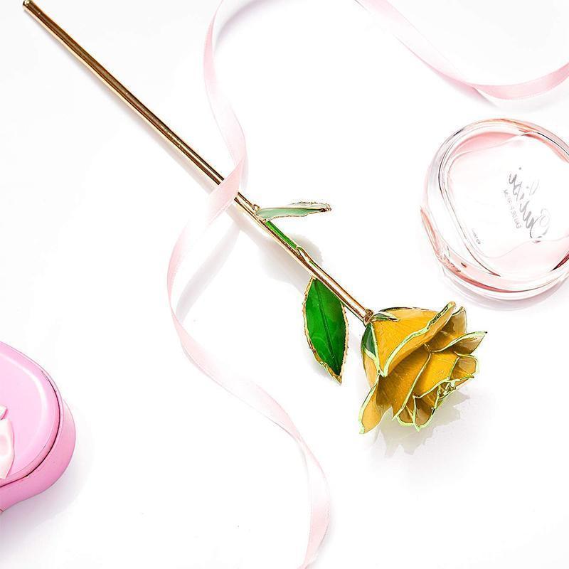 24K Gold-Plated Preserved Real Rose Keepsake