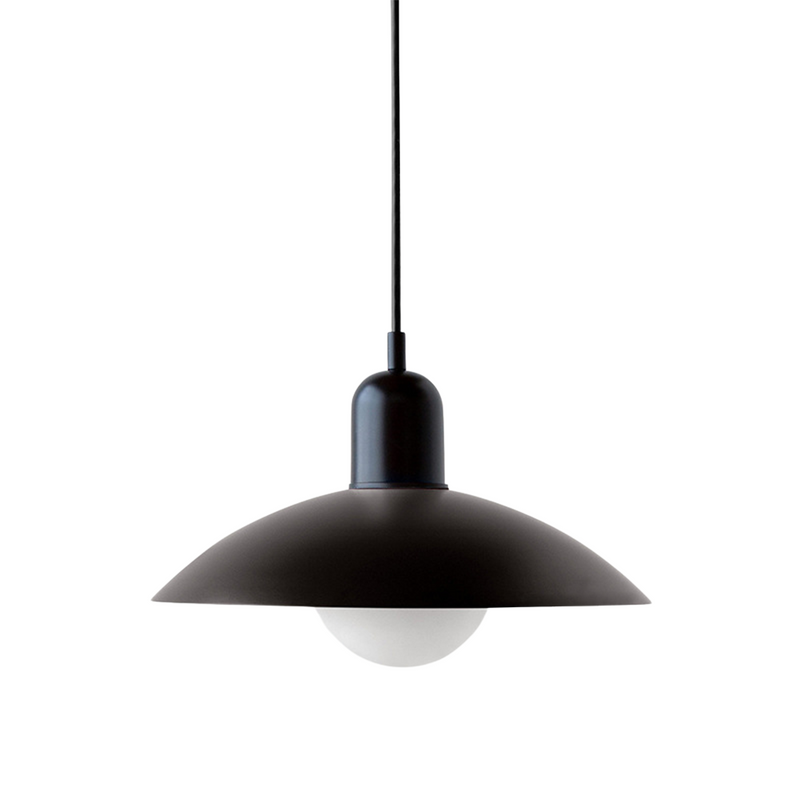 Scandinavian Metal Pendant Light with Wide Curved Shade