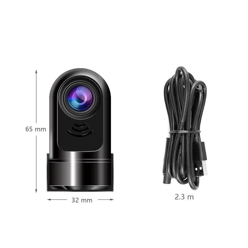 Mini Dash Camera with Full HD Recording and Rotating Mount
