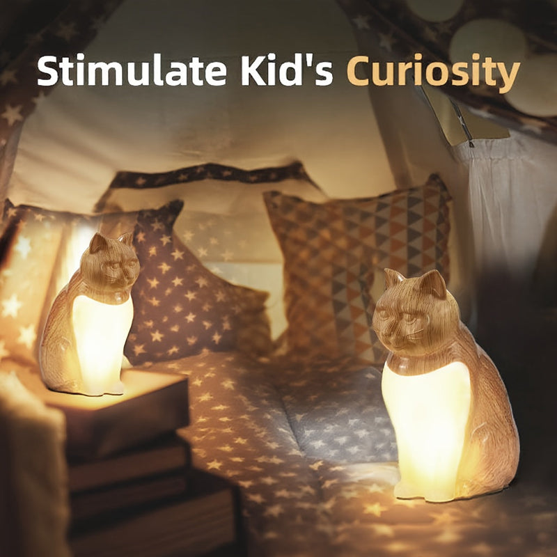 Decorative Cat Night Light with Touch Control and Dimmable Light