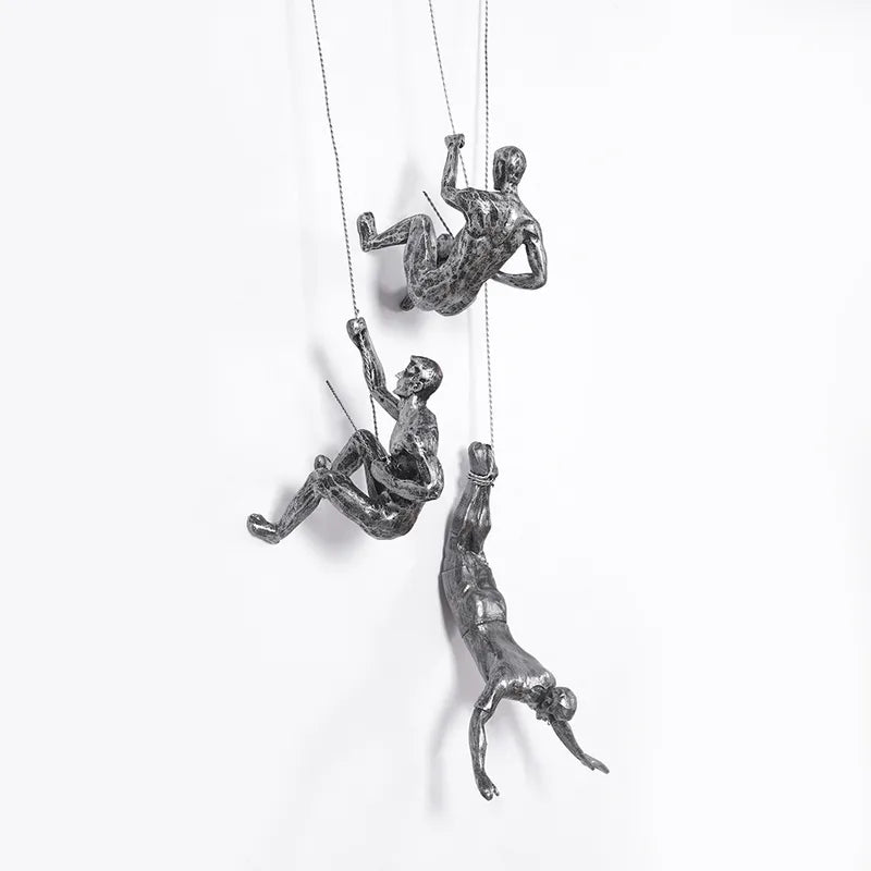 Decorative Climbing Figures Wall Sculpture Set for Modern Wall Decoration