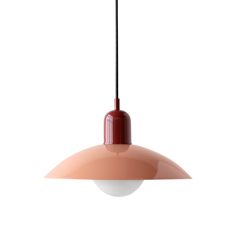 Scandinavian Metal Pendant Light with Wide Curved Shade