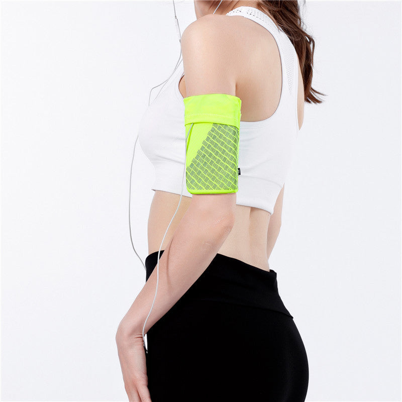 Stretch Phone Armband with Dual Pockets for Running