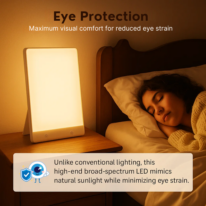 10,000 Lux SAD Light Therapy Lamp with Adjustable Brightness & Timer