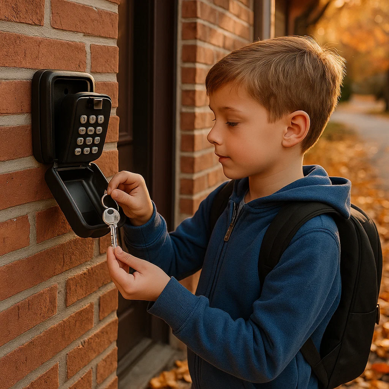 Wall-Mounted Key Safe with Combination Lock for Secure Outdoor Storage