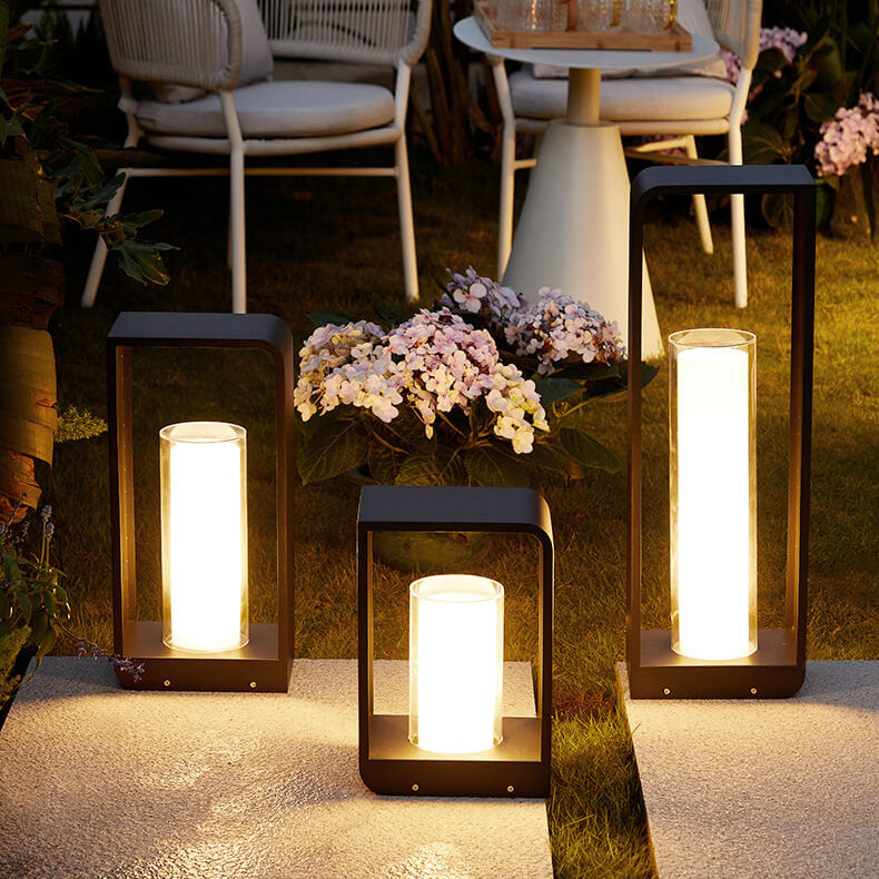 Rectangular Solar Outdoor Lantern with Remote-Controlled LED Light
