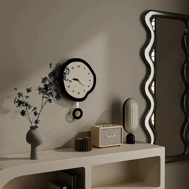 Modern Design Wall Clock with Organic Shape and Silent Mechanism