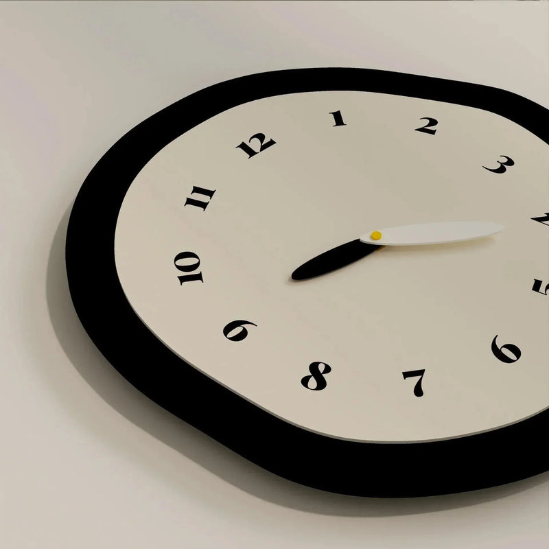 Modern Design Wall Clock with Organic Shape and Silent Mechanism