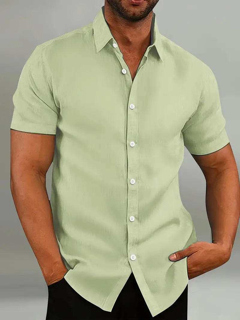 Men's Short Sleeve Shirt Made from Light and Breathable Material