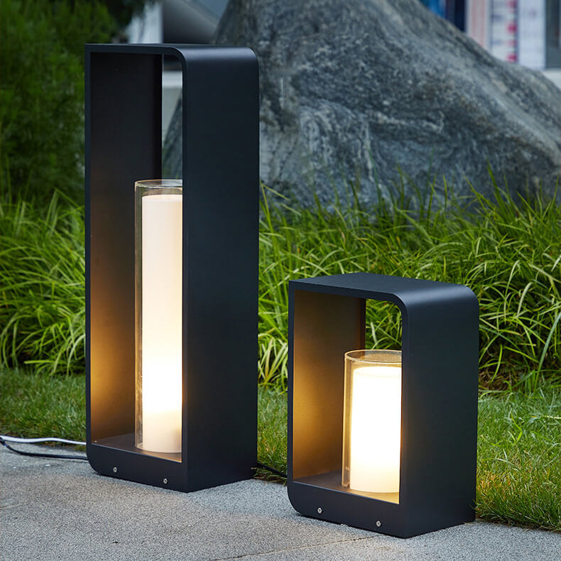 Rectangular Solar Outdoor Lantern with Remote-Controlled LED Light
