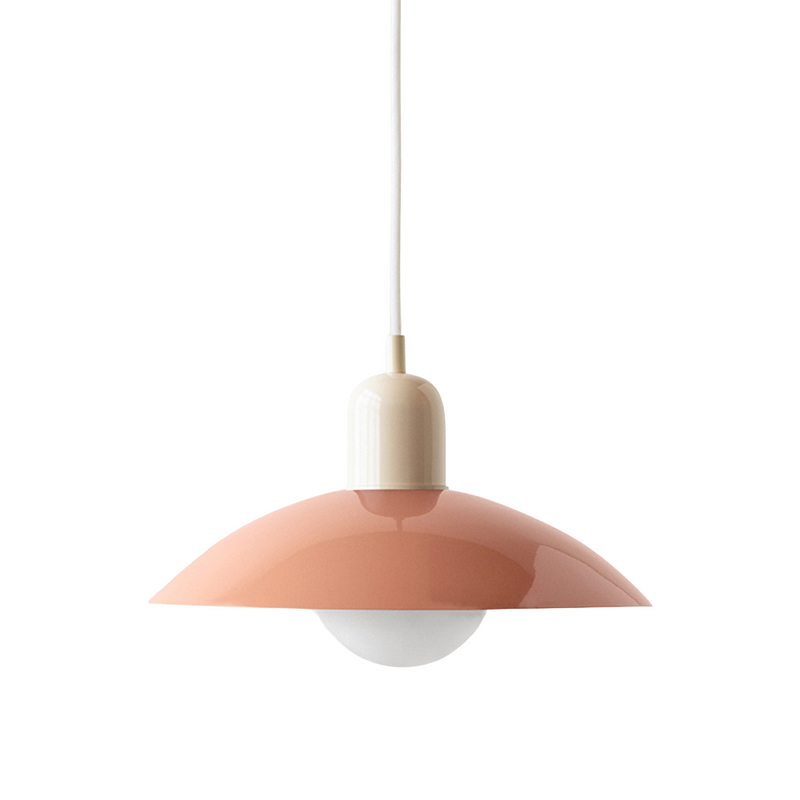 Scandinavian Metal Pendant Light with Wide Curved Shade