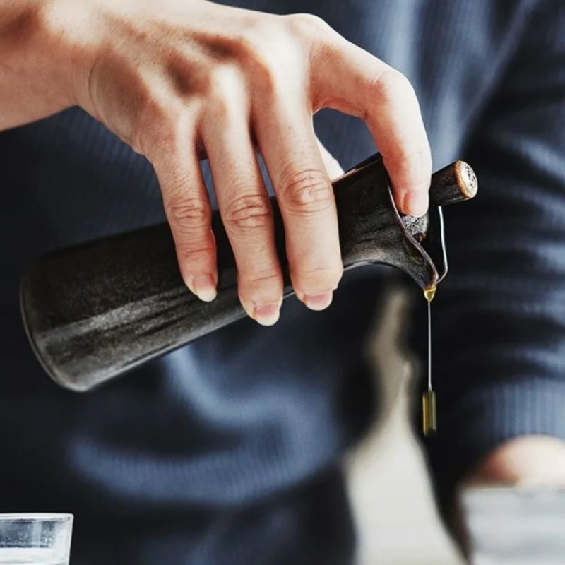 Stylish Ceramic Oil Dispenser with Drip-Free Spout for Kitchen and Table