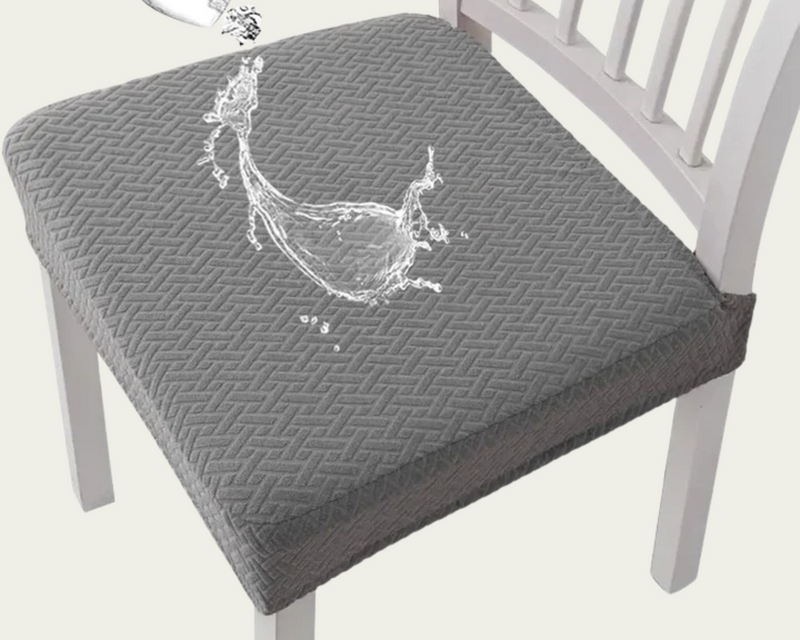 Four Stretch Jacquard Dining Chair Covers with Protective Layer