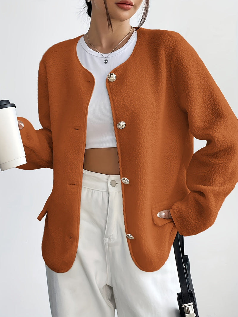Elegant ladies' jacket with buttons – Timeless and soft for autumn and winter