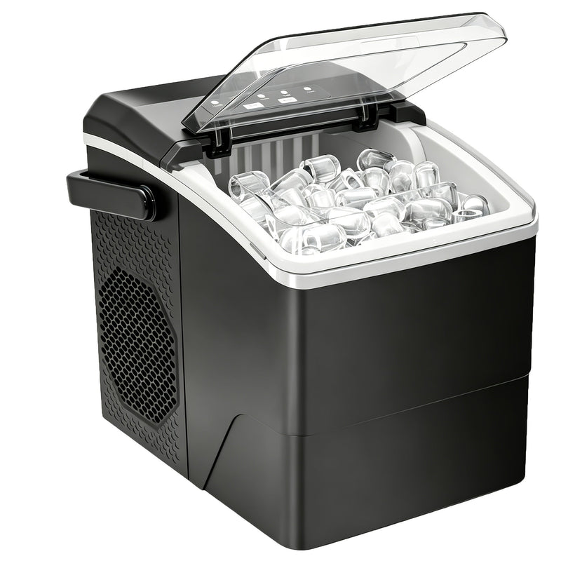 Portable Ice Cube Maker with Self-Cleaning Function and Two Ice Cube Sizes