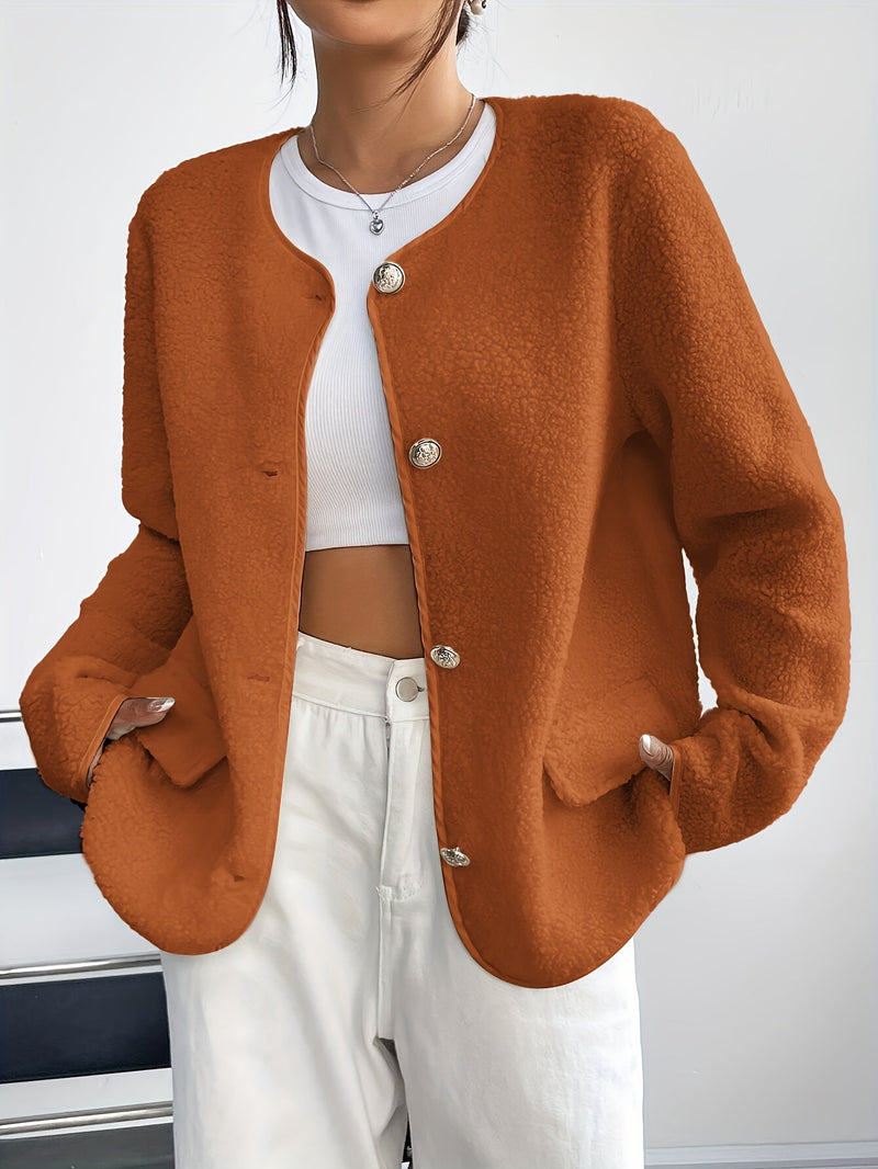 Elegant ladies' jacket with buttons – Timeless and soft for autumn and winter