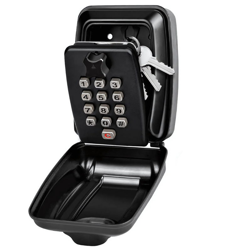 Wall-Mounted Key Safe with Combination Lock for Secure Outdoor Storage