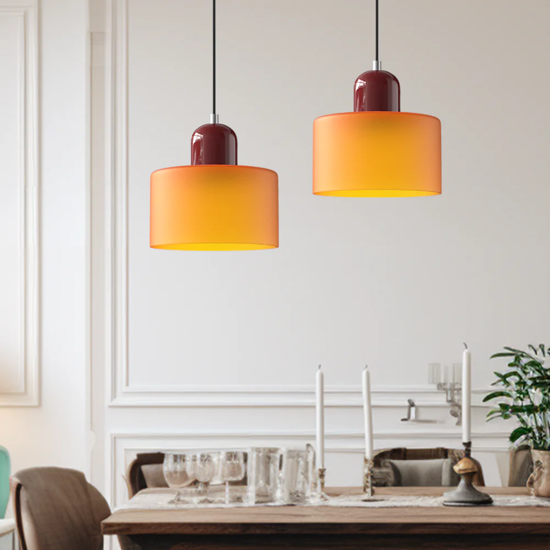 Retro Pendant Lamp with Glass Shade and Adjustable Cord for a Warm Atmosphere