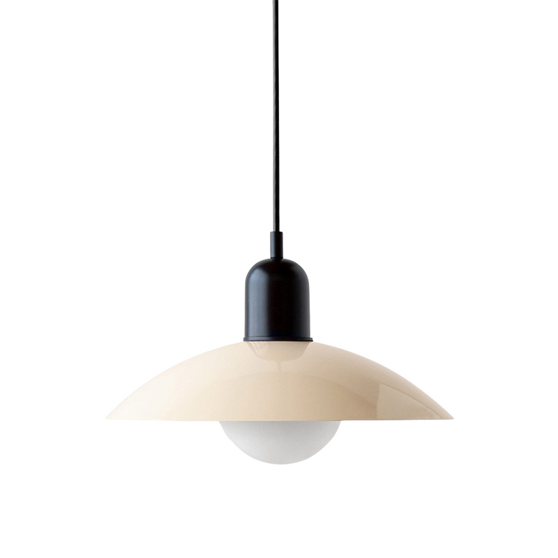 Scandinavian Metal Pendant Light with Wide Curved Shade