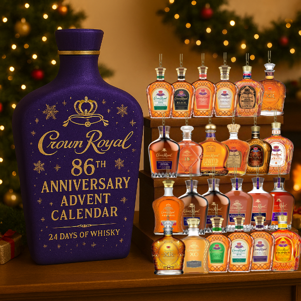 Advent Calendar with Beverage-Themed Acrylic Decorative Ornaments