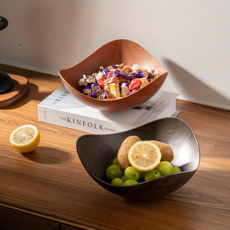 Large Fruit Bowl with Wood Look – Decorative and Practical for Table Use