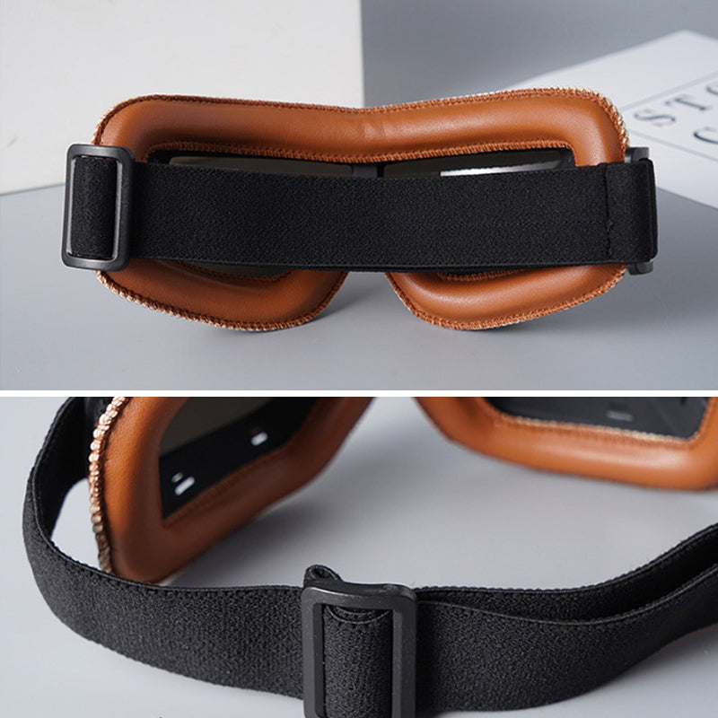 Vintage Motorcycle Goggles with Interchangeable Lenses and Comfort Padding