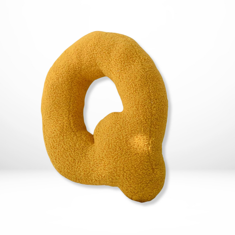 Decorative Alphabet Cushion with Velvet Texture for Home Interior