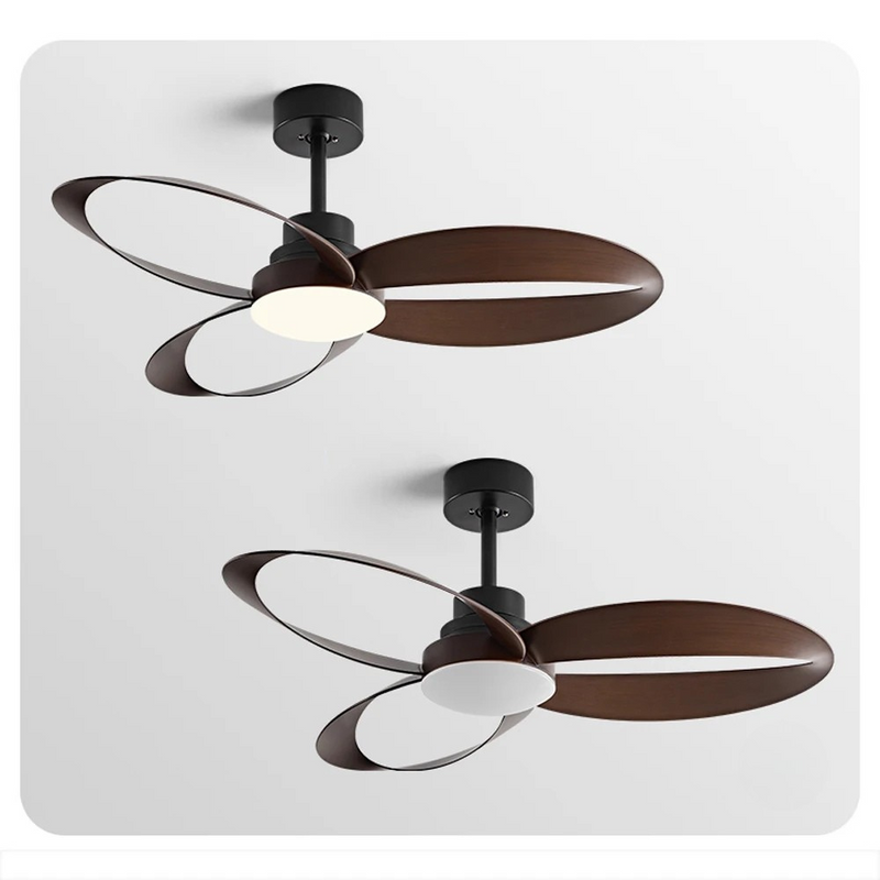 Ventilateur de plafond moderne – Pales en bois, éclairage LED dimmable pour salon ou chambre
