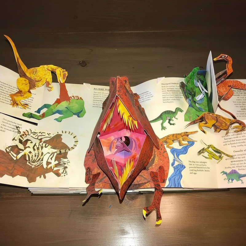 3D Pop-Up Dinosaurs Book with Interactive Pages for Children Edu
