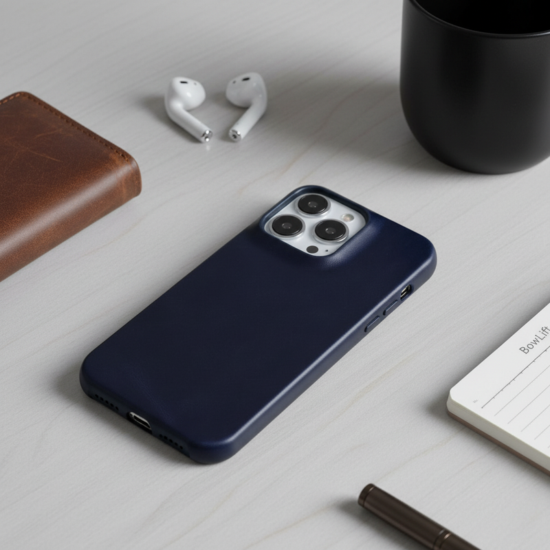 Leather Phone Case for iPhone with Shock-Absorbing Protection