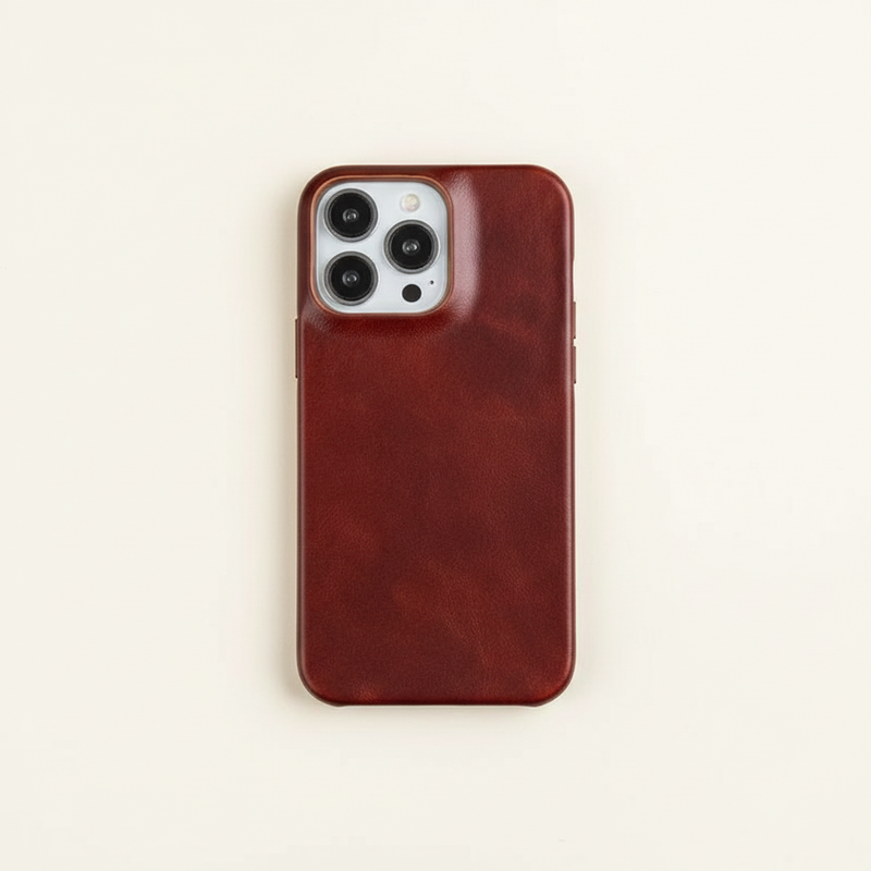Leather Phone Case for iPhone with Shock-Absorbing Protection
