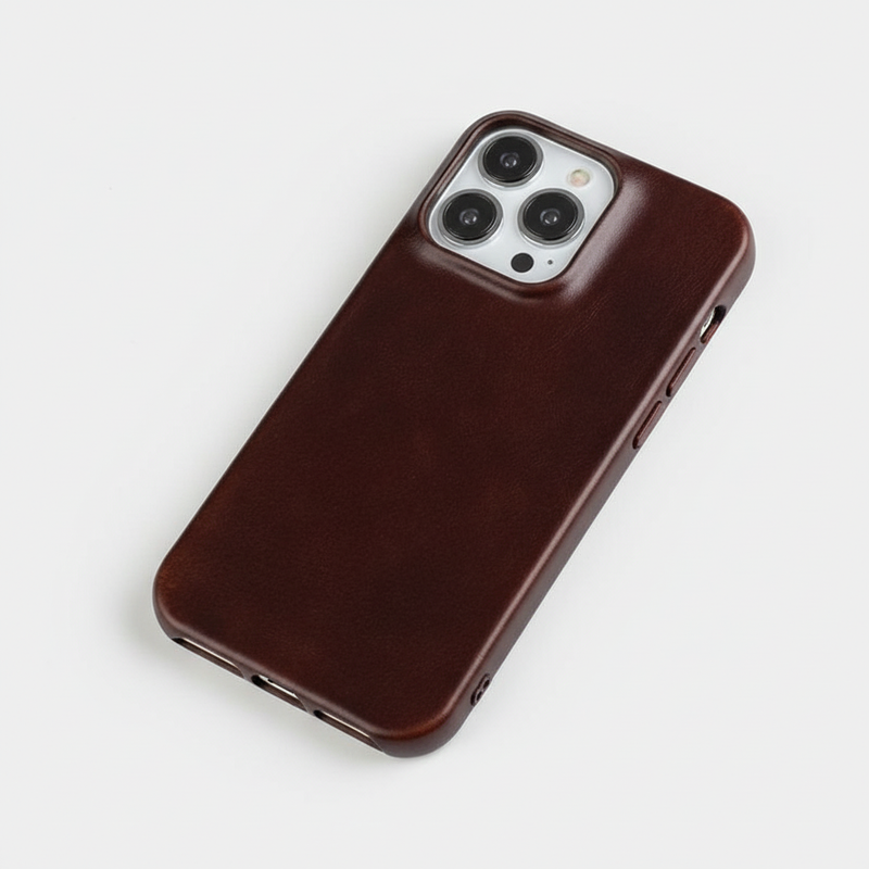 Leather Phone Case for iPhone with Shock-Absorbing Protection
