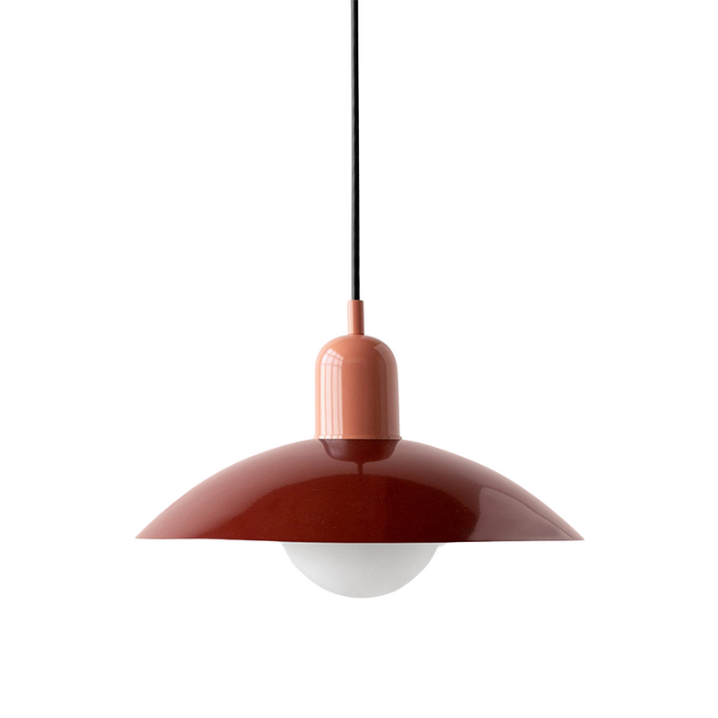 Scandinavian Metal Pendant Light with Wide Curved Shade