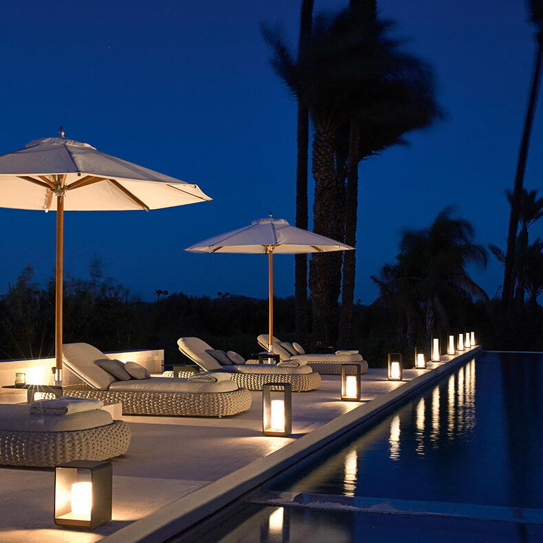 Rectangular Solar Outdoor Lantern with Remote-Controlled LED Light