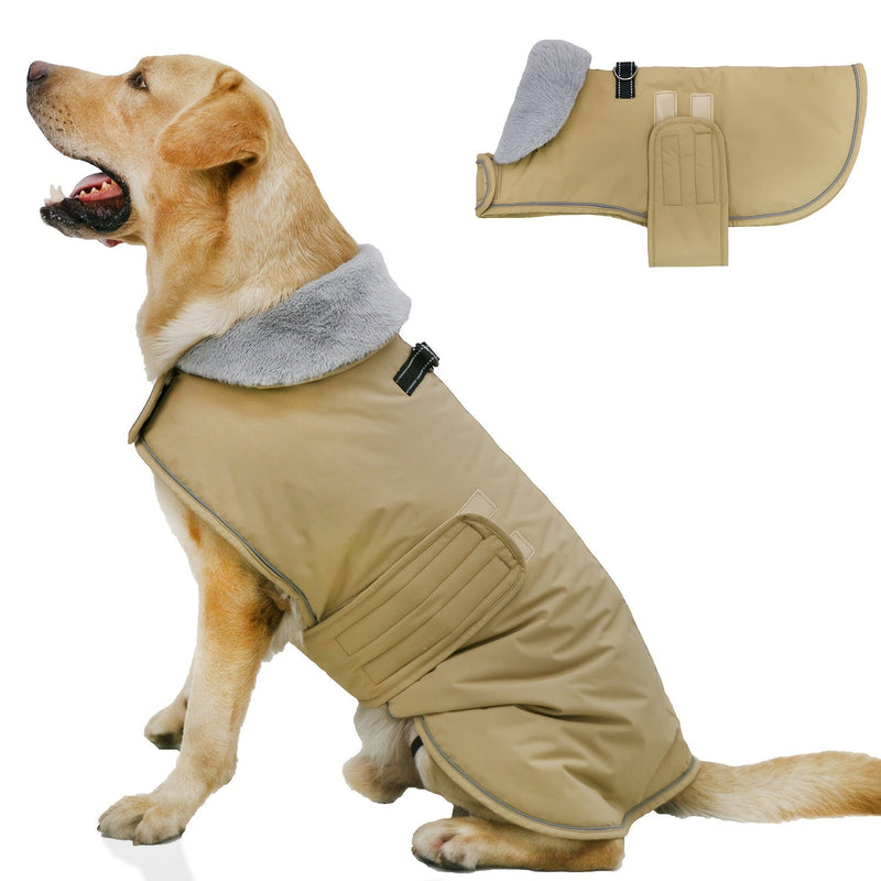 Dog coat with warm lining for various dog breeds for winter use