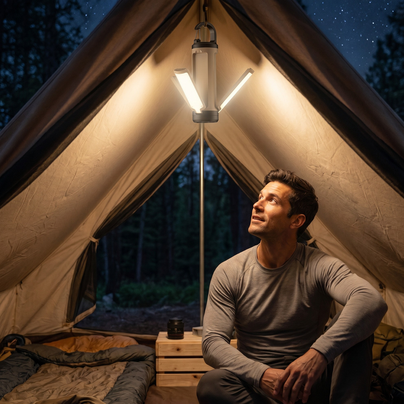Rechargeable 360° Folding LED Camping Lantern with 6 Light Modes