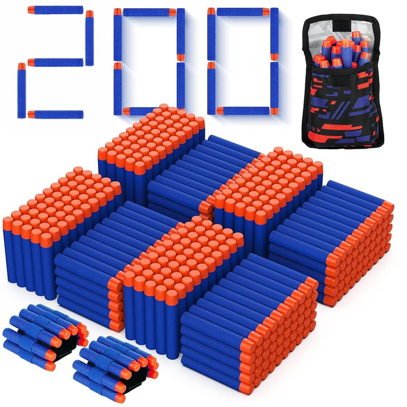 200 Foam Darts for Nerf with Wristband Holder and Storage Bag for Playful Fun
