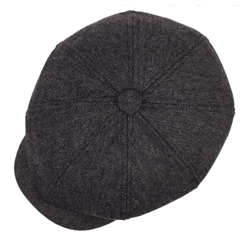 Men's Retro Flat Cap with Herringbone Pattern – Vintage Look Accessory