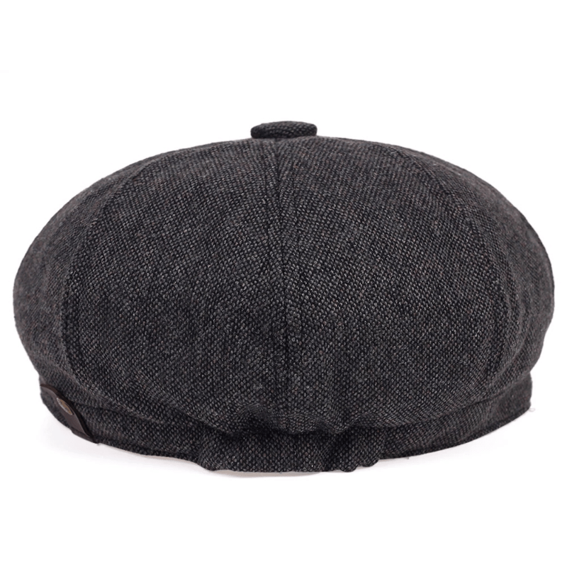 Men's Retro Flat Cap with Herringbone Pattern – Vintage Look Accessory