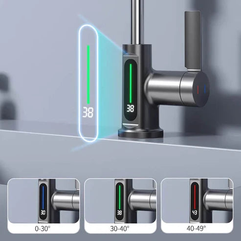 Pull-Out Swivel Tap with Digital Temperature Display