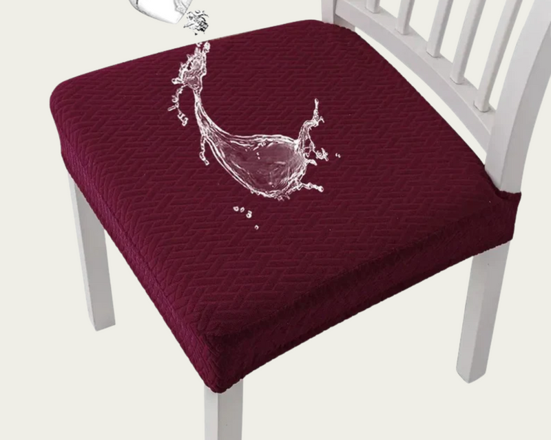 Four Stretch Jacquard Dining Chair Covers with Protective Layer
