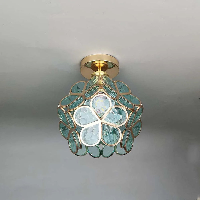 Ceiling Lamp with Floral Glass Design for Warm and Stylish Indoor Lighting