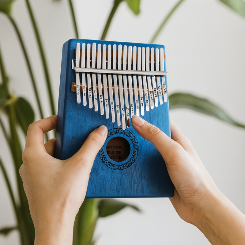Kalimba Thumb Piano with 17 Wooden Keys for Relaxation and Musical Enjoyment