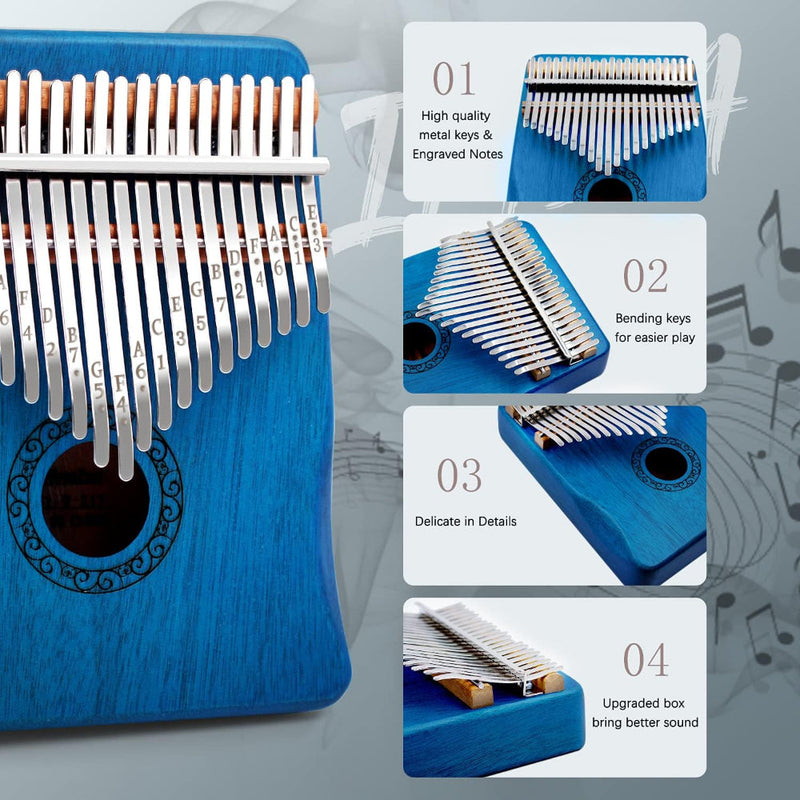 Kalimba Thumb Piano with 17 Wooden Keys for Relaxation and Musical Enjoyment