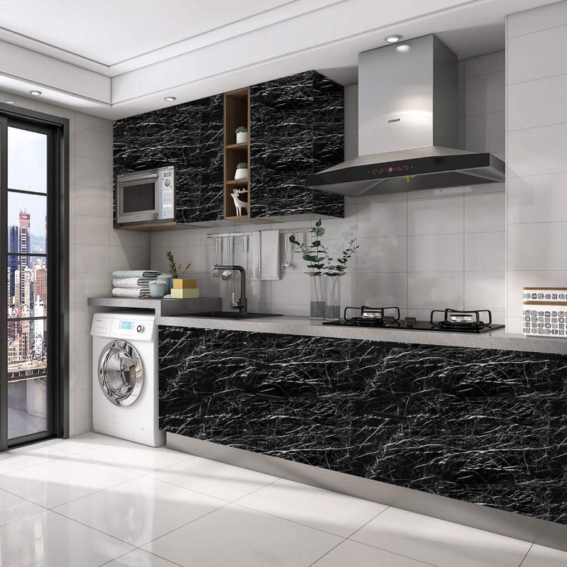 Self-Adhesive Marble Effect Vinyl Wallpaper for Kitchen and Bathroom