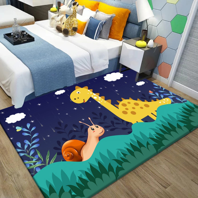 Children's Animal Space Adventure Rectangular Bedroom Rug