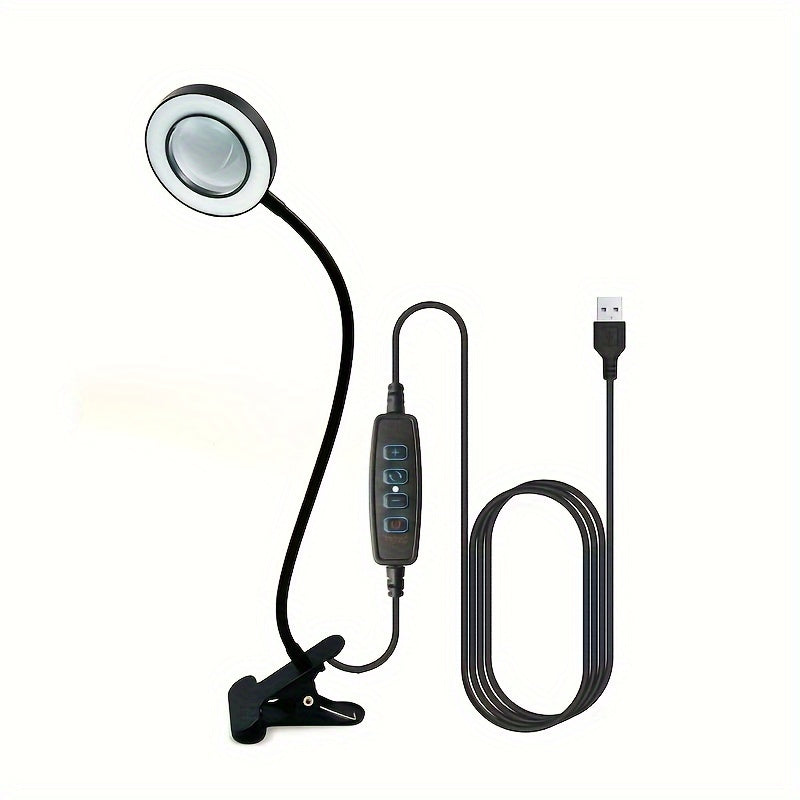 LED Magnifying Glass Lamp with Clamp – Perfect for Hands-Free Work and Precision