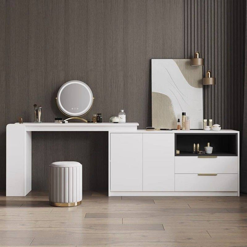 Nordic Chic Storage Ottoman – Stylish Round Pouf with Storage and Mirror Finish